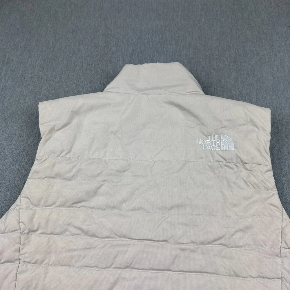 The North Face Vest Mens Large Beige Puffer 550‎ Goose Down Full Zip Quilted